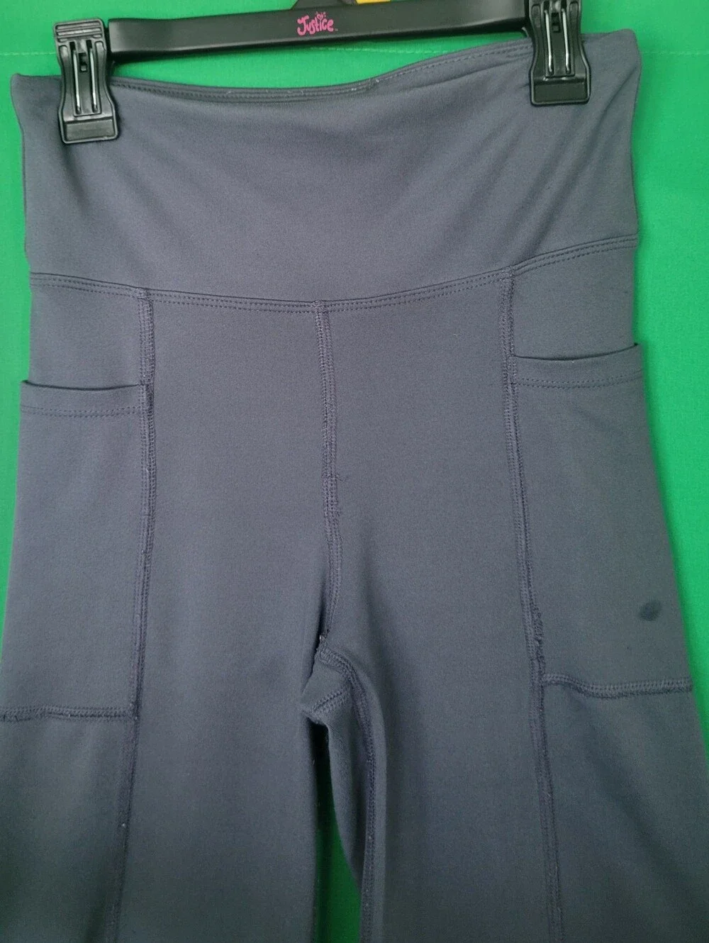Bally High-Waist Flared Yoga Pants Gray Sz Small Pockets Exercise Lounge Stretch